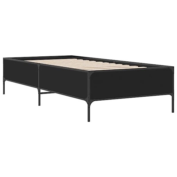 vidaXL Bettgestell Schwarz 100x200 cm Holzwerkstoff und Metall 844961 günstig online kaufen