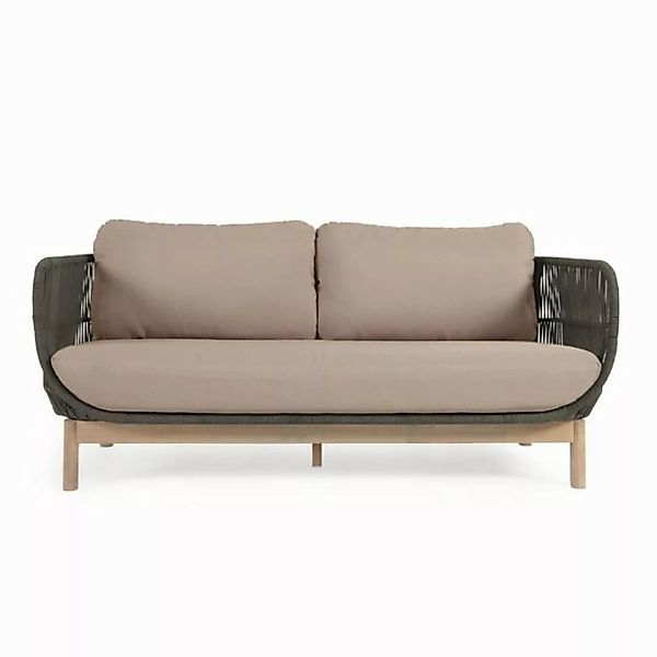 Natur24 Sofa 3-Sitzer Sofa Catalina aus grünem Seil und Akazie Sitzgarnitur günstig online kaufen