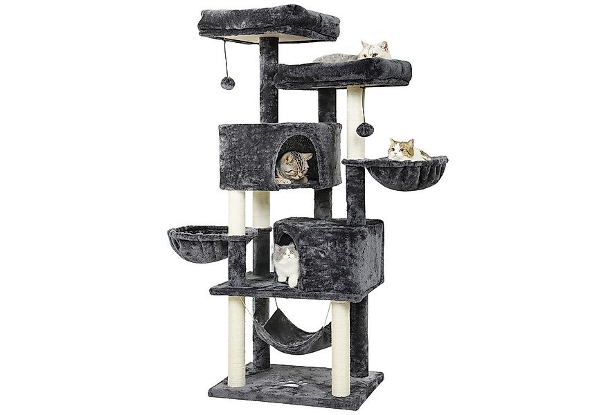 MSMASK Kratzbaum Stabiler Katzenbaum für groß Katzen mit 2 Höhlen, Natur Si günstig online kaufen