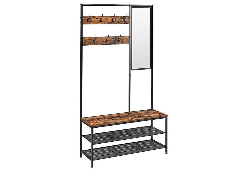 VASAGLE Garderobenständer Garderobe, mit 7 Haken, Spiegel, 35 x 98 x 180 cm günstig online kaufen