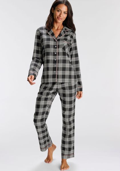 H.I.S Pyjama Set, 2 Stk. tlg., aus Flanell mit Allover-Karomuster günstig online kaufen