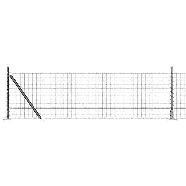 vidaXL Zaun mit Pfosten Grau 0,4 x 10 m Stahl 3350891 günstig online kaufen