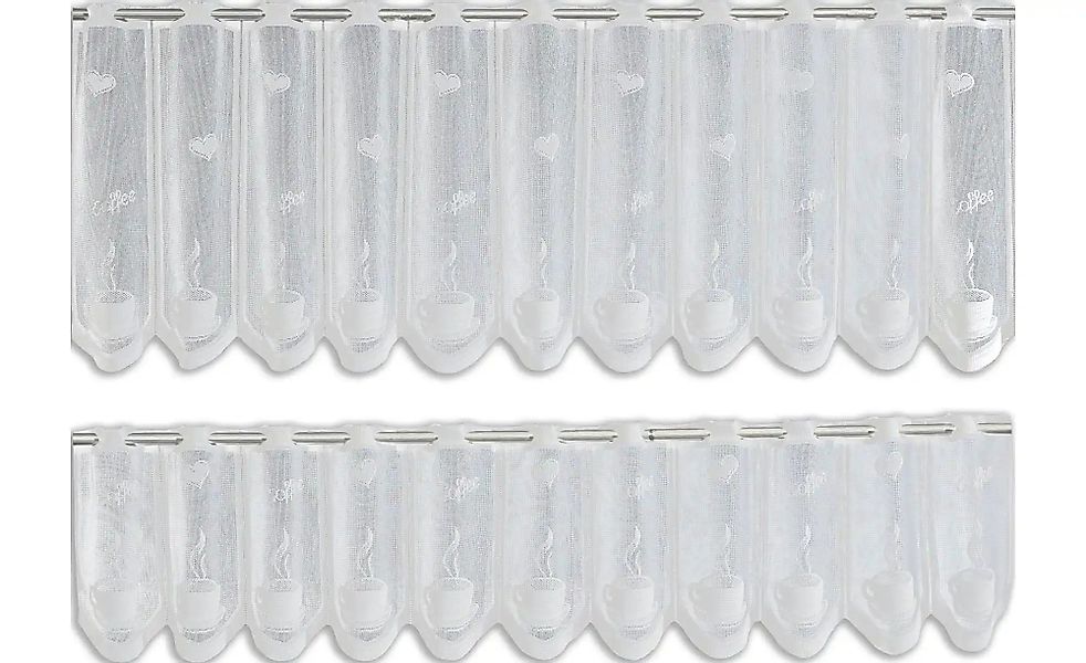 Bistrogardine 2er Set   ¦ weiß ¦ Synthetik ¦ Maße (cm): B: 160 Gardinen & R günstig online kaufen