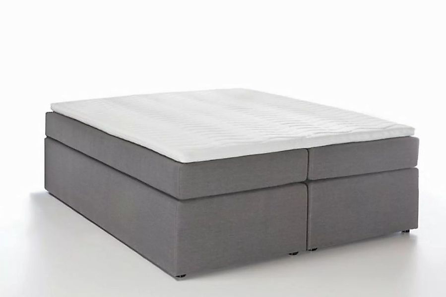 Möbelfreude Boxspringbett Boxspringbett Bella Hellgrau 200x200 cm H2, Hellg günstig online kaufen