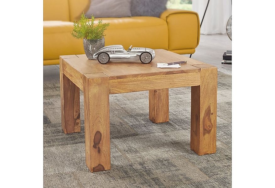 FINEBUY Couchtisch SuVa2391_1 Massiver 60 cm Holz Tisch Massiv Wohnzimmerti günstig online kaufen