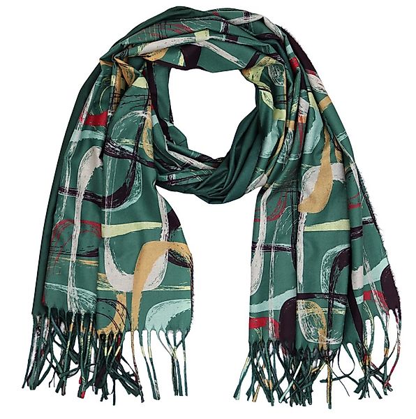 MIRROSI Modeschal weicher und warmer Schal Ring Muster mit Fransen, 70x180c günstig online kaufen