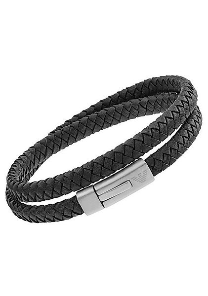 Emporio Armani Lederarmband Schmuck Geschenk Edelstahl Leder Armschmuck günstig online kaufen