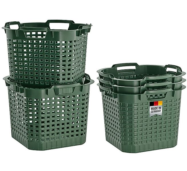 BURI Wäschekorb 5x Obstkorb 25L grün Gartenkorb Gemüsekorb stapelbar Erntek günstig online kaufen