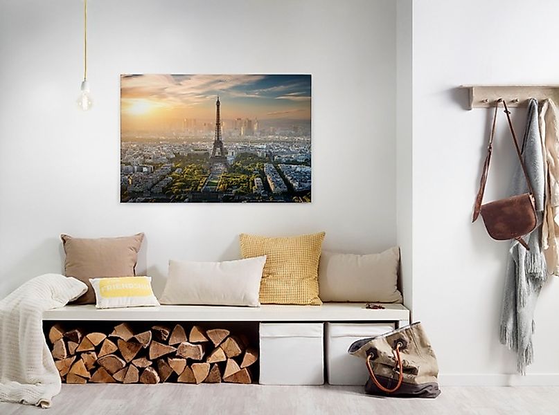 Bricoflor Bild Mit Eiffelturm Auf Leinwand Skyline Wandbild Mit Paris Motiv günstig online kaufen