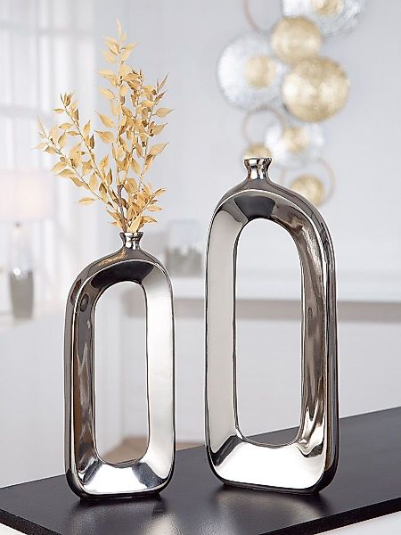 GILDE Dekoobjekt Aluminium Vase 'Open' - günstig online kaufen
