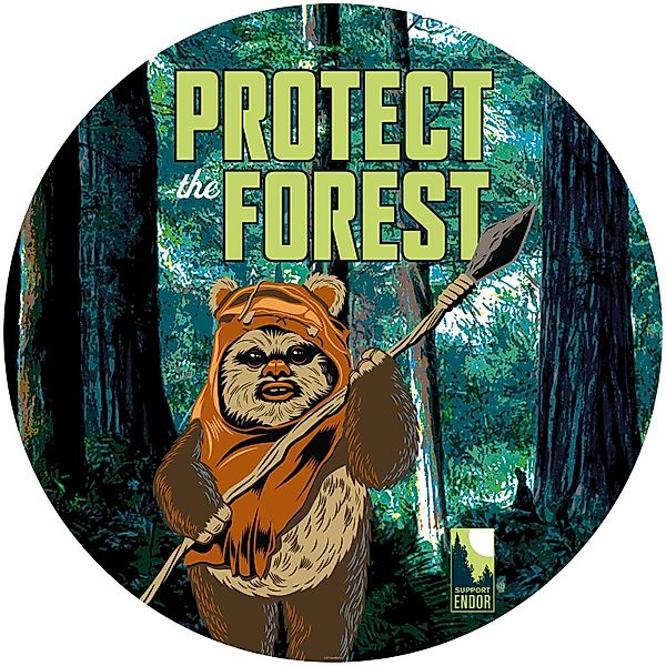 Disney Selbstklebende Runde Tapete Star Wars Ewok Multicolor Ø 128 cm 61038 günstig online kaufen