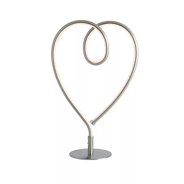POCOline Tischleuchte Heart nickel matt weiß Metall Kunststoff B/H: ca. 24x günstig online kaufen