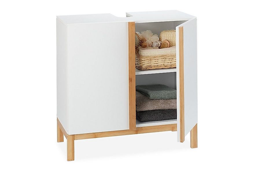 relaxdays Waschbeckenunterschrank Weiß günstig online kaufen