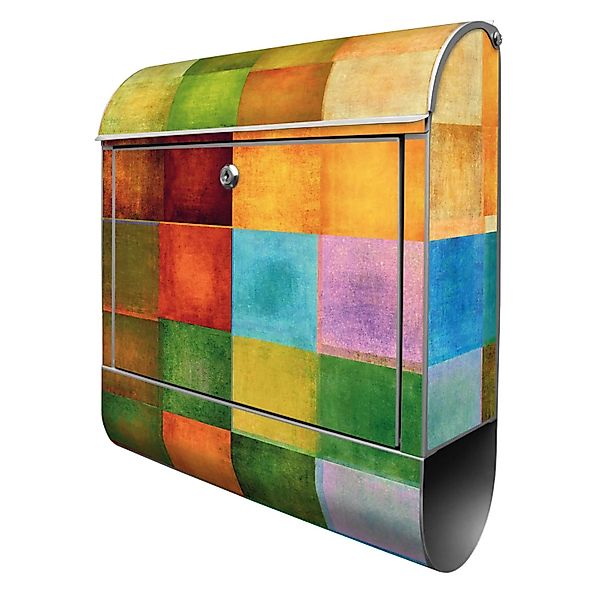 Banjado Design Briefkasten Silber Pulverbeschichtet 39x47x14cm 2 Schlüssel günstig online kaufen