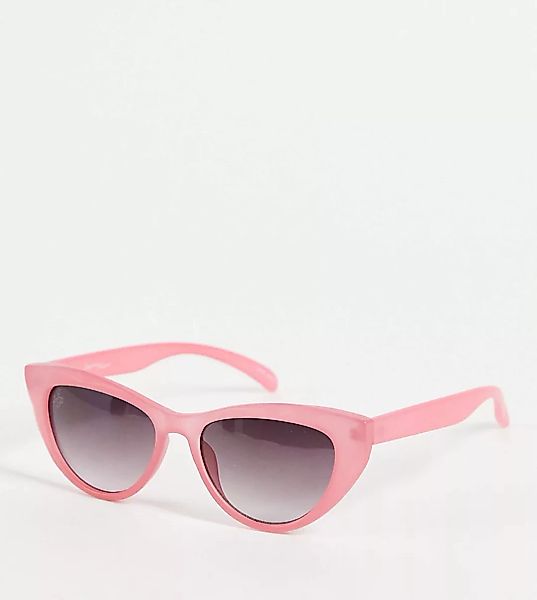 Jeepers Peepers – Cat-Eye-Sonnenbrille für Damen mit Perlenkette in Rosa, e günstig online kaufen