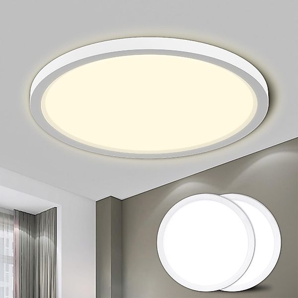 LQWELL LED Deckenleuchte Rund Flach LED günstig online kaufen