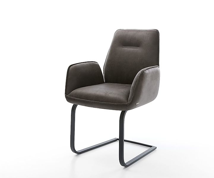 Freischwinger Zoa-Flex Mikrofaser Anthrazit Vintage Freischwinger flach Sch günstig online kaufen