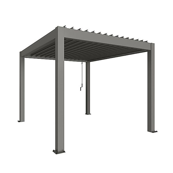 Biohort Pergola 255 cm x 312 cm x 367,5 cm Quarzgrau-Metallic günstig online kaufen