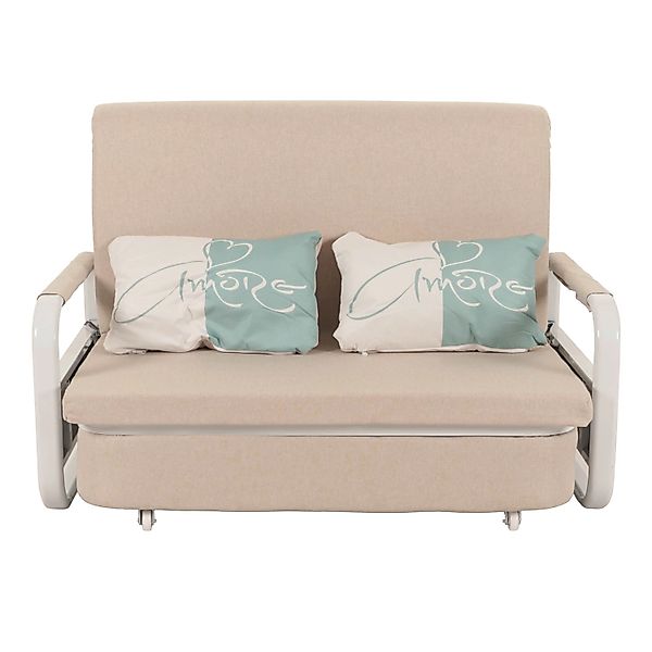 MCW Schlafsofa M83 Stoff/Textil Beige 130x185cm günstig online kaufen