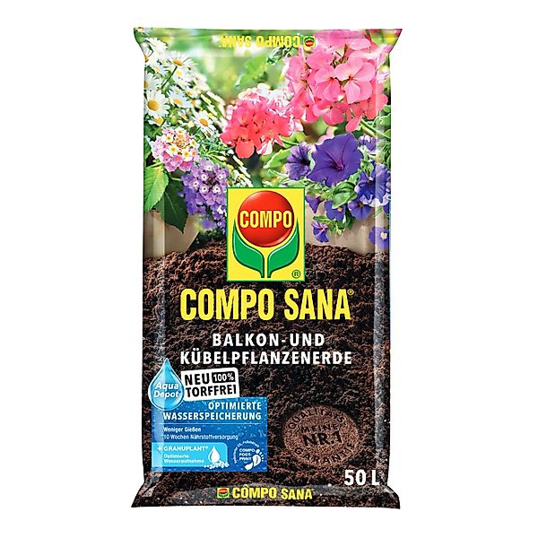 Compo Sana Balkon- und Kübelpflanzenerde torffrei 50, günstig online kaufen