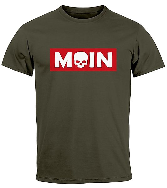 Neverless Print-Shirt Herren T-Shirt Schriftzug Moin günstig online kaufen
