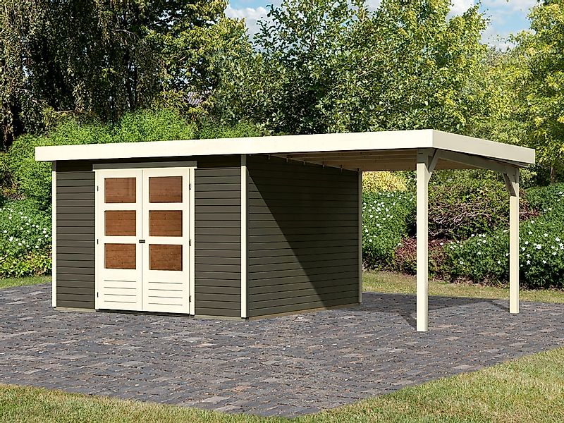 Karibu Gartenhaus "Arnis 6" mit Anbaudach günstig online kaufen