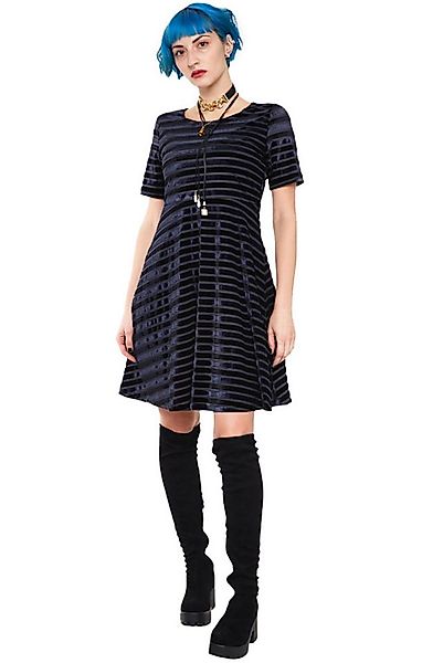 Jawbreaker Minikleid Black Velvet Stripe Gothic Goth Retro Samt Minikleid günstig online kaufen