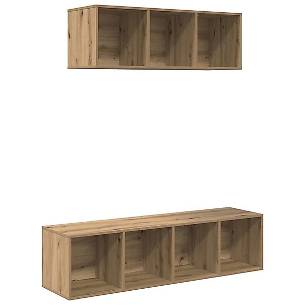 vidaXL TV-Schrank Set Wandmontiert 2-Tlg Artisan-Eiche Holzwerkstoff 339335 günstig online kaufen