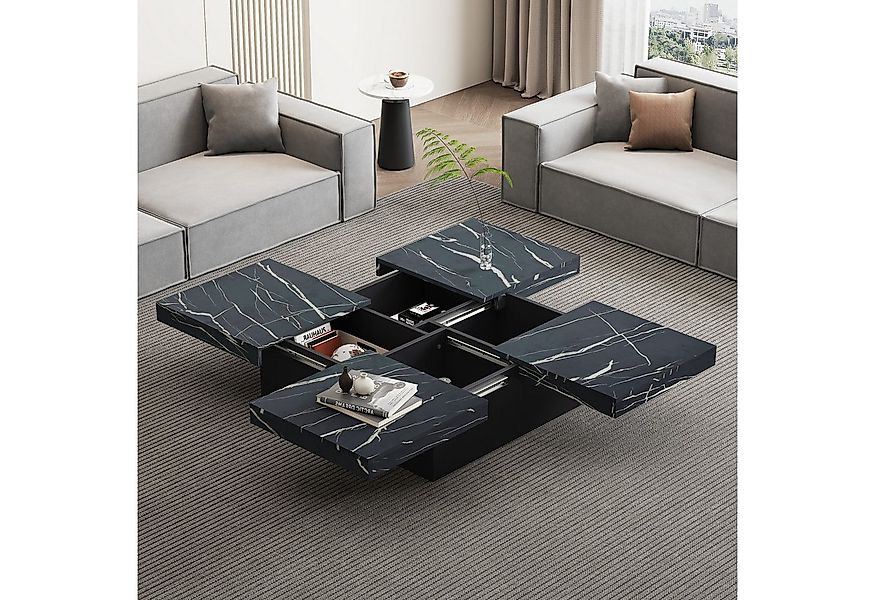 Merax Couchtisch mit versteckten Stauraum und Marmor-Optik (1-St), Quadrati günstig online kaufen