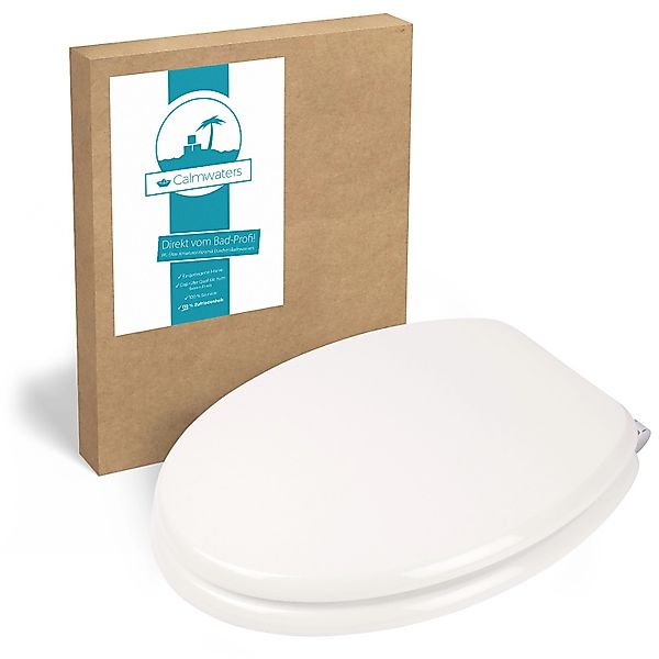 Calmwaters WC Sitz Modern Wellness Absenkautomatik Weiß Holzkern 26LP2889 günstig online kaufen