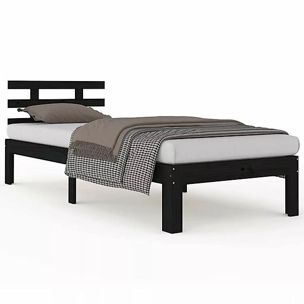 vidaXL Massivholzbett Schwarz 90x200 cm1273415 günstig online kaufen