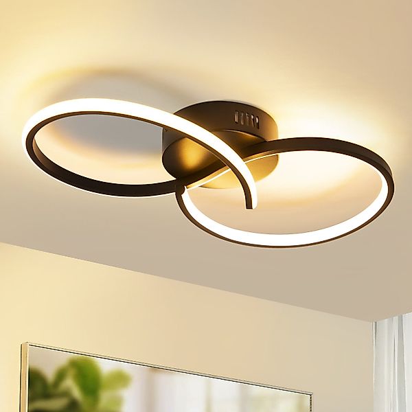 ZMH LED Deckenleuchte Wohnzimmer 8-förmige Schwarz/Weiß günstig online kaufen