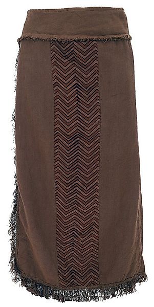 Guru-Shop Minirock Boho Wickelrock mit Tribaldruck und Fransen -.. alternat günstig online kaufen