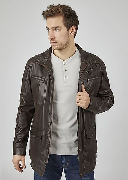bugatti Lederjacke BUDAVID (1-St) mit Pattentaschen und Abdeckleiste günstig online kaufen