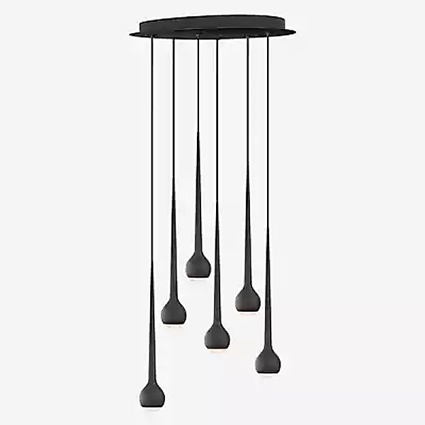 Grau Falling Sun Pendelleuchte LED Cluster - 6-flammig, schwarz - 600 cm günstig online kaufen