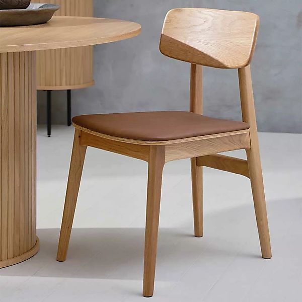 Kuechenstuhl Set aus Holz im Skandi Design 47 cm Sitzhöhe (2er Set) günstig online kaufen