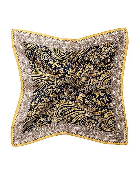 MayTree Seidentuch Seidentuch quadratisch Farn 53x53 gelb dunkelblau, (Stüc günstig online kaufen