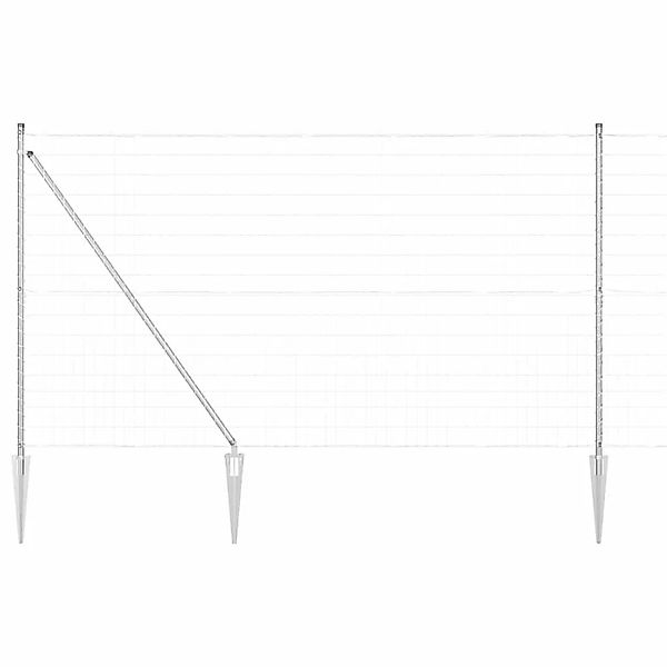 vidaXL Zaun mit Pfosten Silber 1,6 x 10 m Stahl 3350739 günstig online kaufen