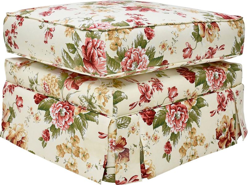 Home affaire Sitzhocker "Laura K" Geblümter Polsterhocker, creme Weiß, 52x7 günstig online kaufen