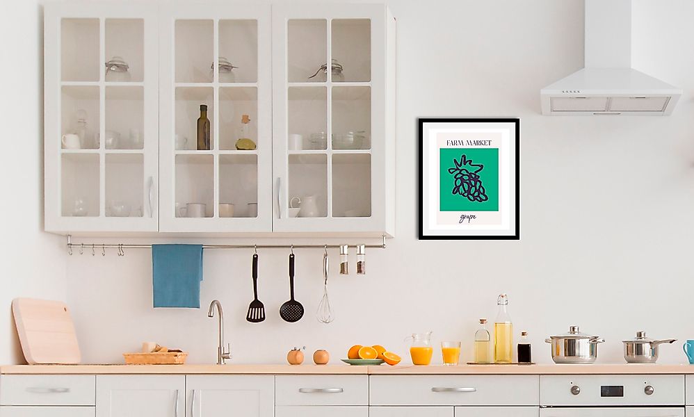 queence Bild »Grape«, Obst-Obst Bilder-Essen-Lebensmittel-Kunst-Schriftzug, günstig online kaufen