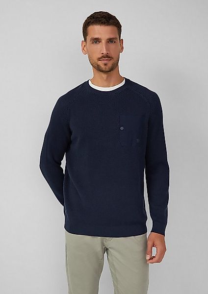 s.Oliver Longpullover Strickpullover Strickpullover mit Brusttasche und Dru günstig online kaufen