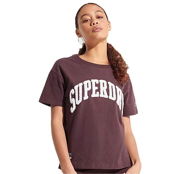 Superdry Varsity Arch Boxy Kurzarm T-shirt M Deep Burgundy günstig online kaufen