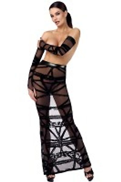 Langer Rock im Bondage-Style - Schwarz günstig online kaufen