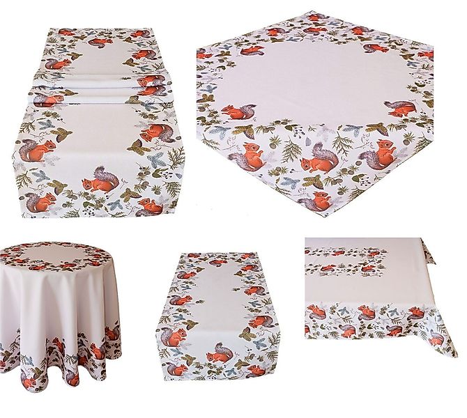 texpot Tischdecke Tischläufer Druck Eichhörnchen Herbst günstig online kaufen