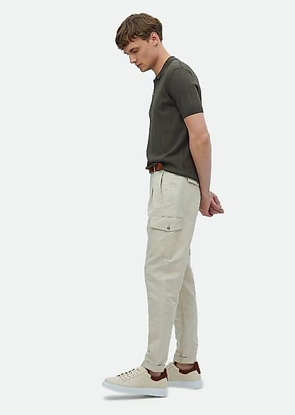 RAMSEY Chinohose Beige Weben Karotte Passform Lässige Baumwollmischung Hose günstig online kaufen