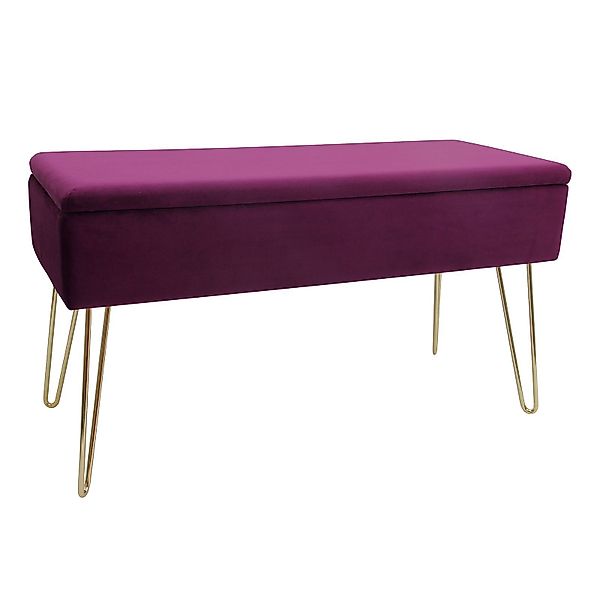 ECHTWERK Sitzhocker Sitzbank Scarlett mit Samtbezug, Aufbewahrungstruhe, Sc günstig online kaufen