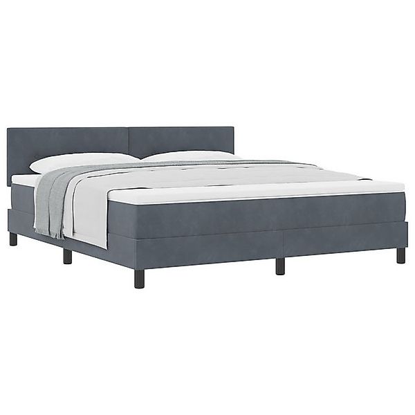 vidaXL Bett Boxspringbett mit Matratze Dunkelgrau Super King Velvet (1-tlg) günstig online kaufen