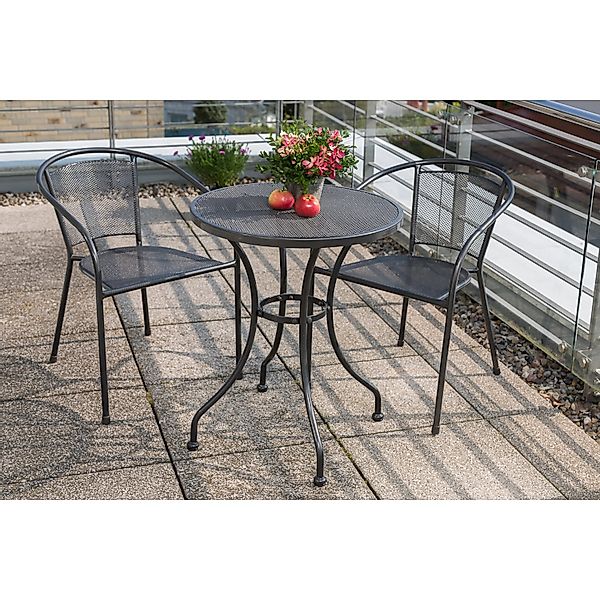 Merxx Delos Set 3-tlg. Gartentisch Rund Ø 60 cm günstig online kaufen