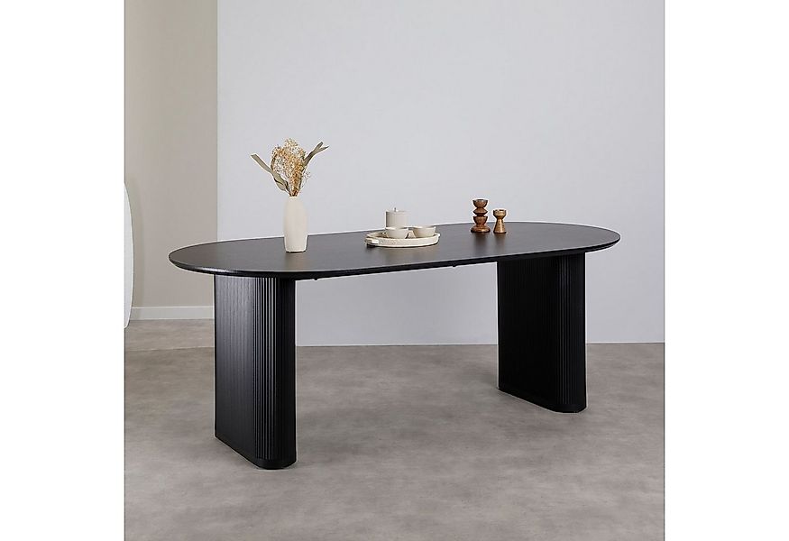 IDIMEX Esstisch DONOVAN, Küchentisch oval 200x100 Holzoptik moderns Lamelle günstig online kaufen