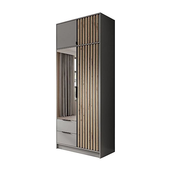 MOEBLO Kleiderschrank JOHN mit Erweiterung (Latten aus Holz, Loft Stil Indu günstig online kaufen